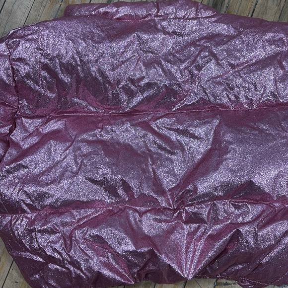 Asos Luxe Rose Pink Sparkle Cropped Bomber Size 12 - Picture 7 of 8